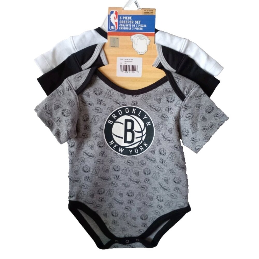 NWT NBA 3-Pack Baby Toddler One Piece Unisex Graphic Bodysuit Basketball Sz 12M